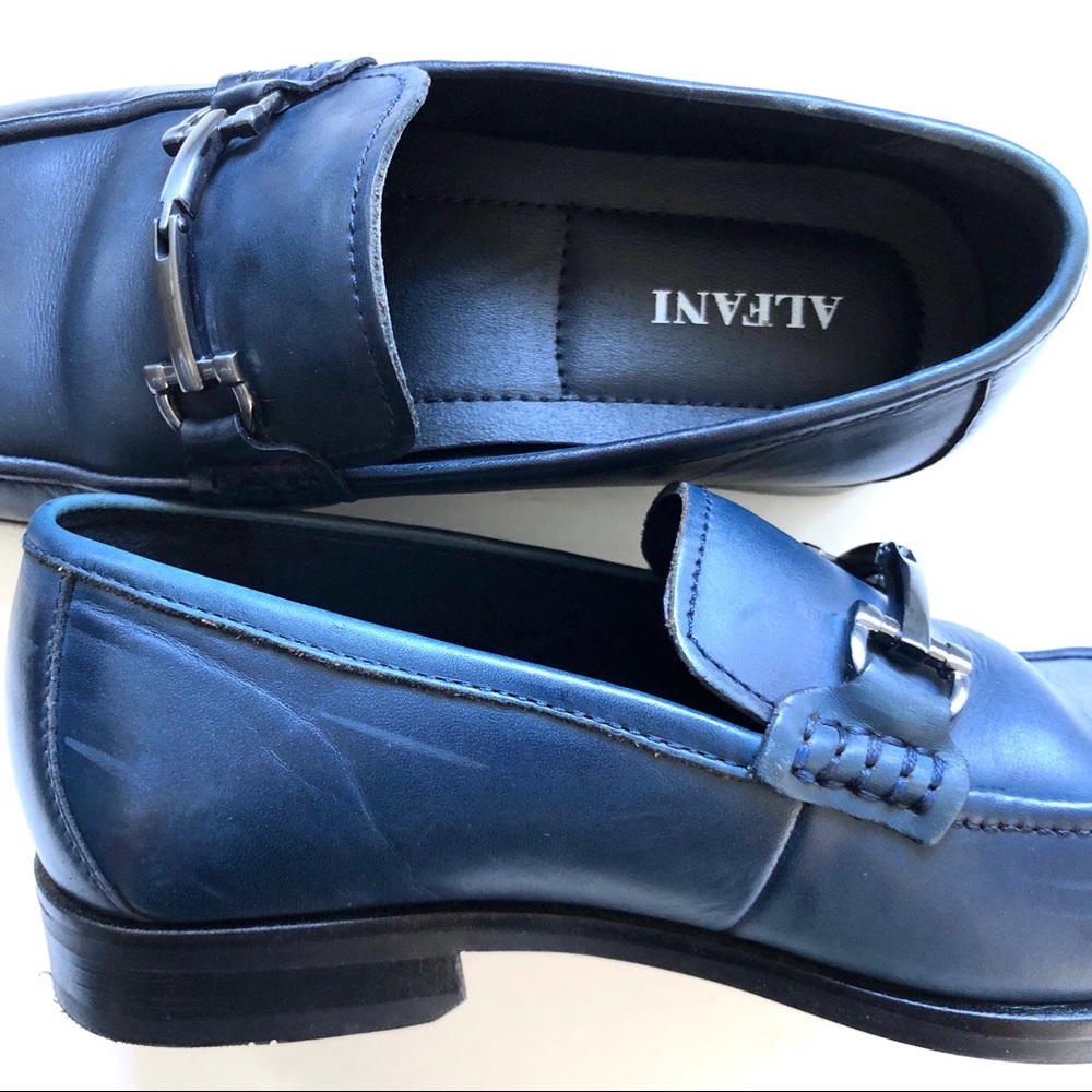 Blue Leather Slip-on